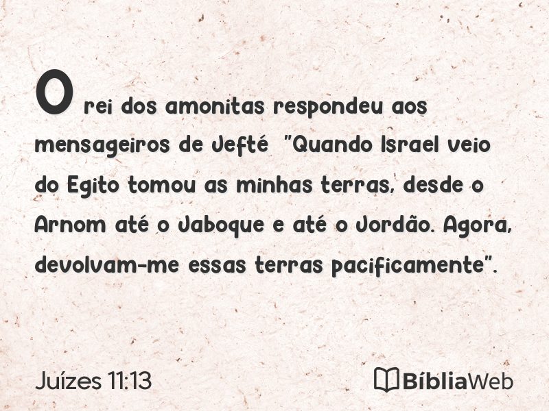 Juízes 11:13 em imagem para compartilhar