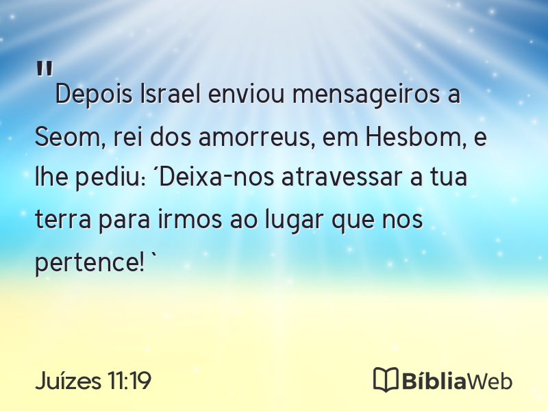 Juízes 11:19 em imagem para compartilhar