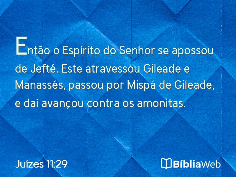 Juízes 11:29 em imagem para compartilhar