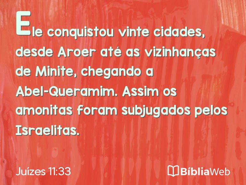 Juízes 11:33 em imagem para compartilhar
