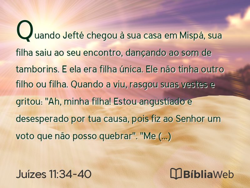 Juízes 11:34-40 em imagem para compartilhar