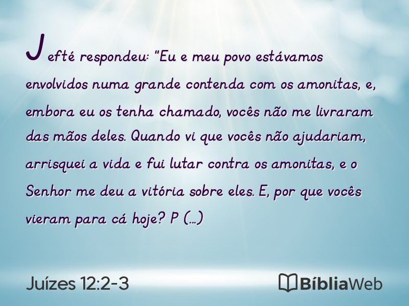 Juízes 12:2-3 em imagem para compartilhar