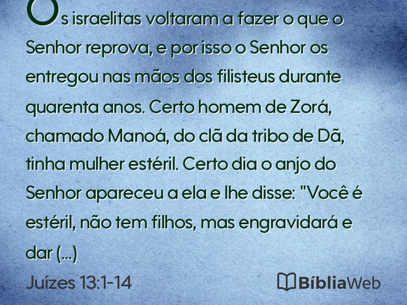 Juízes 13:1-14 em imagem para compartilhar