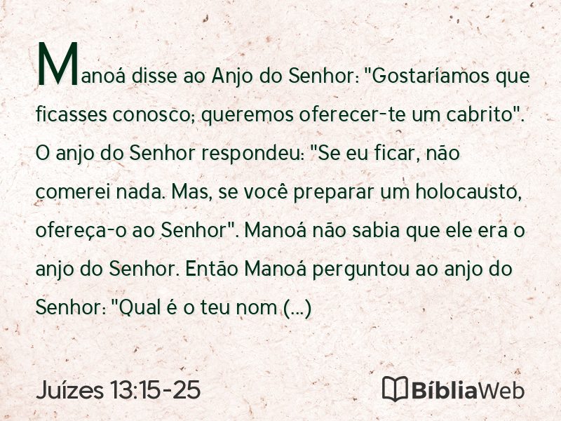 Juízes 13:15-25 em imagem para compartilhar