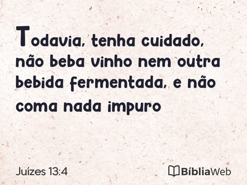 Juízes 13:4 em imagem para compartilhar