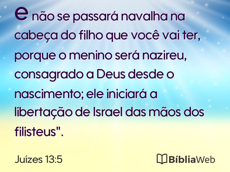 Juízes 13:5 em imagem para compartilhar