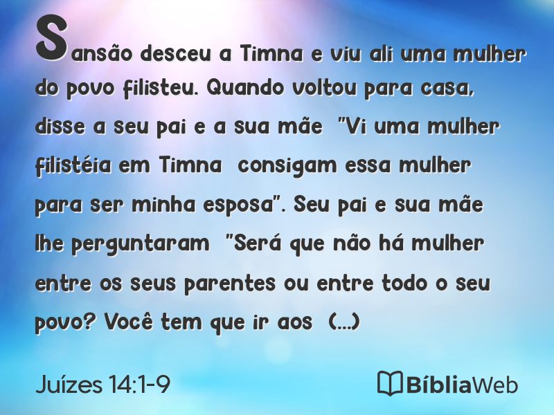 Juízes 14:1-9 em imagem para compartilhar