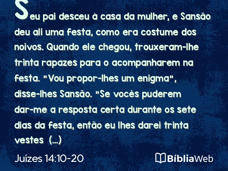 Juízes 14:10-20 em imagem para compartilhar