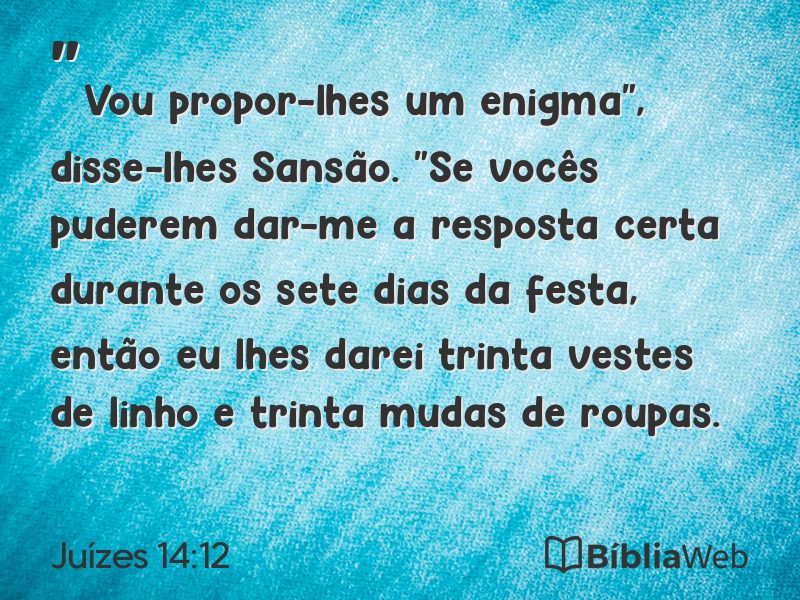 Juízes 14:12 em imagem para compartilhar
