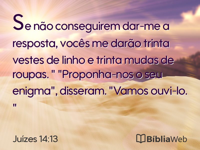 Juízes 14:13 em imagem para compartilhar