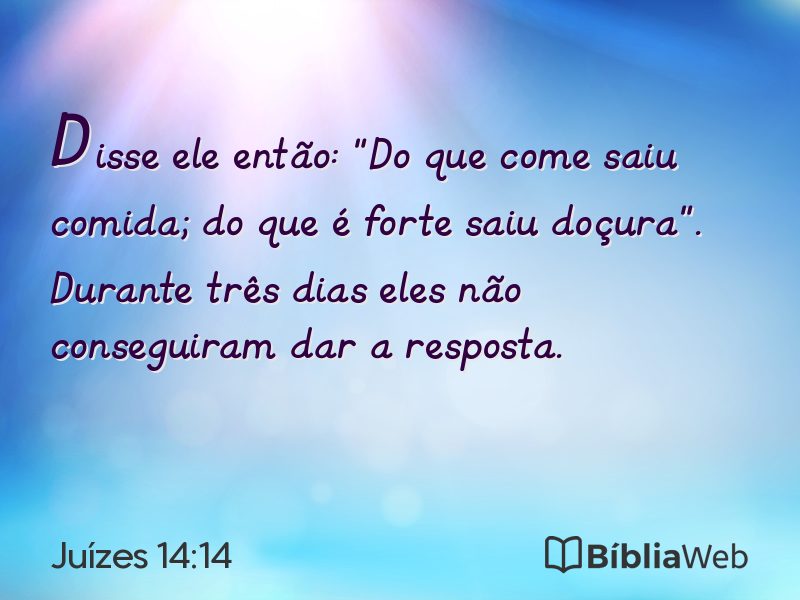 Juízes 14:14 em imagem para compartilhar