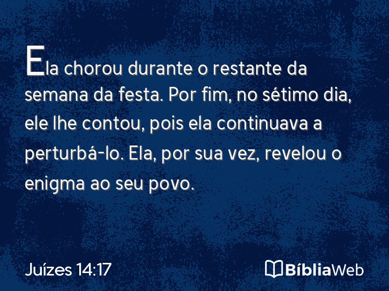 Juízes 14:17 em imagem para compartilhar