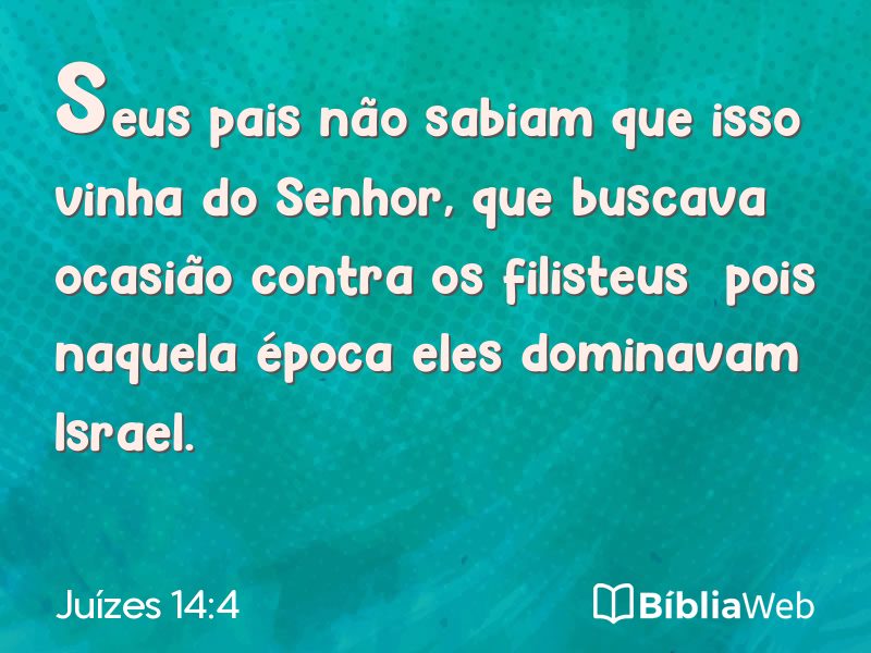 Juízes 14:4 em imagem para compartilhar