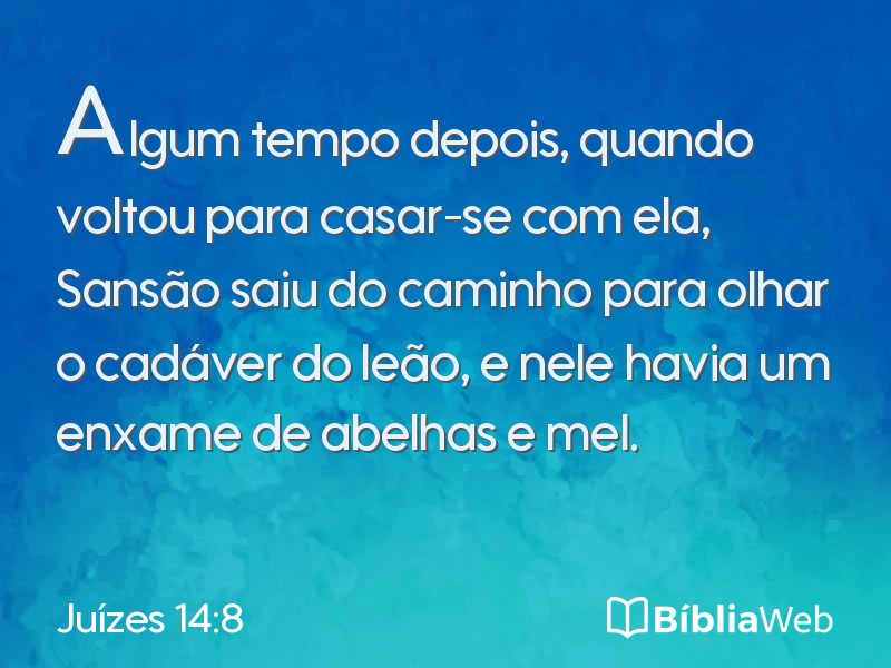 Juízes 14:8 em imagem para compartilhar