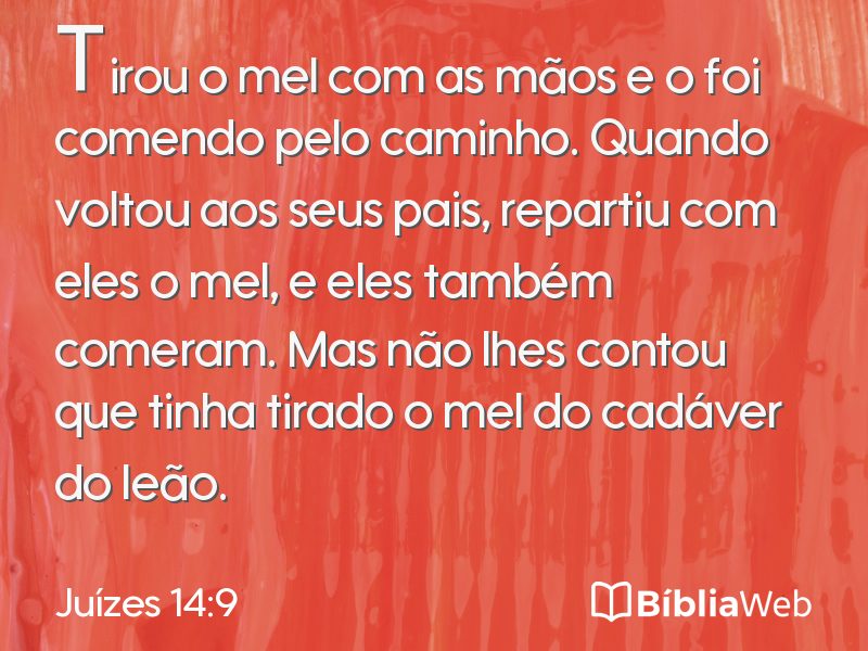 Juízes 14:9 em imagem para compartilhar