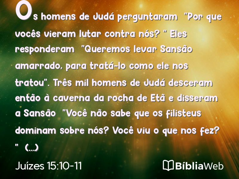 Juízes 15:10-11 em imagem para compartilhar