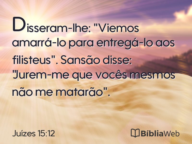 Juízes 15:12 em imagem para compartilhar