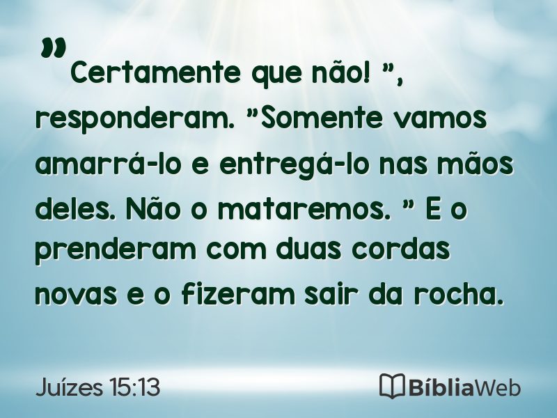Juízes 15:13 em imagem para compartilhar
