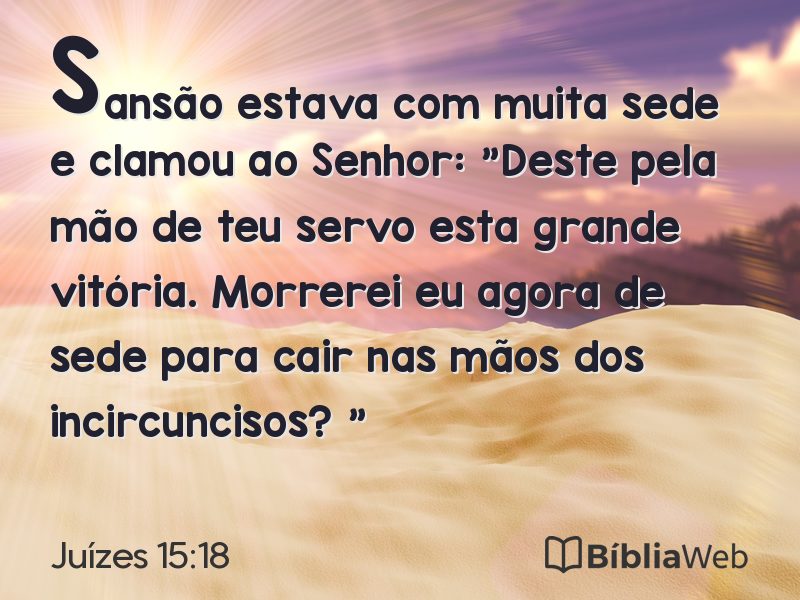 Juízes 15:18 em imagem para compartilhar