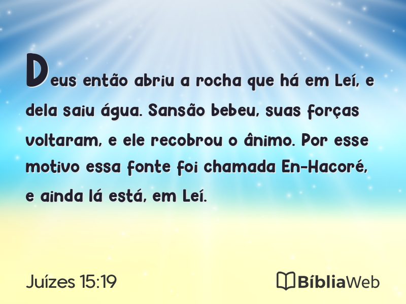 Juízes 15:19 em imagem para compartilhar