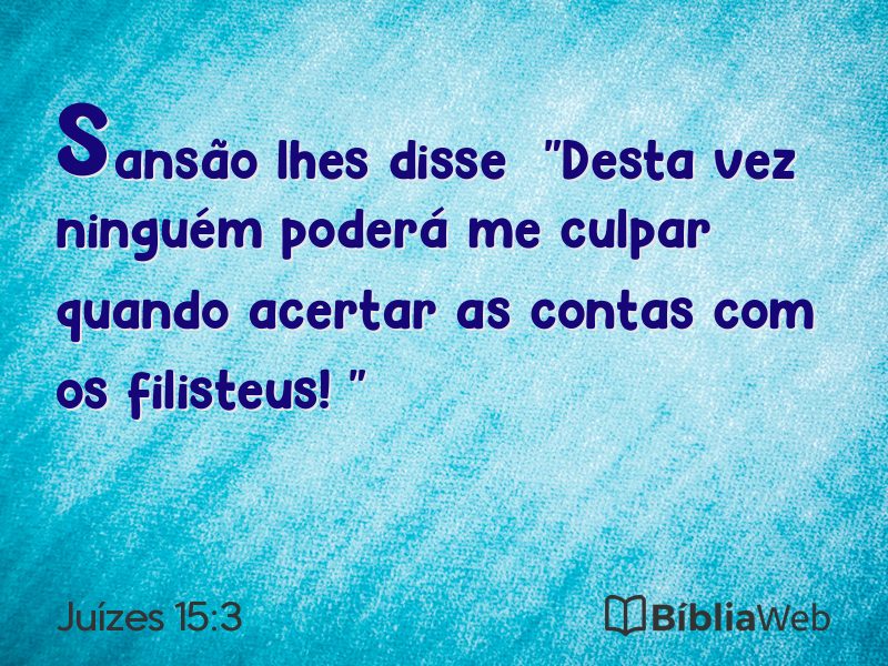 Juízes 15:3 em imagem para compartilhar