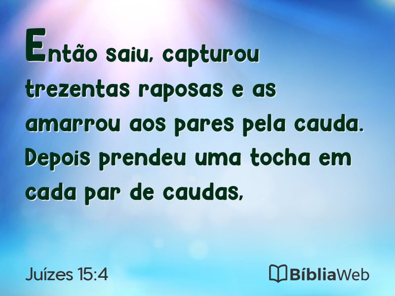 Juízes 15:4 em imagem para compartilhar