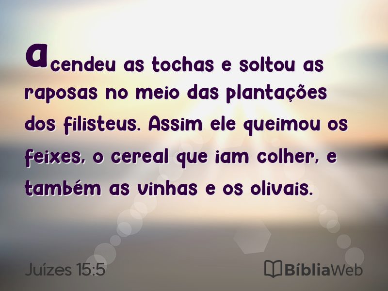 Juízes 15:5 em imagem para compartilhar