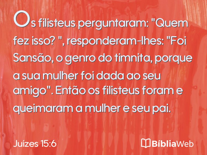 Juízes 15:6 em imagem para compartilhar