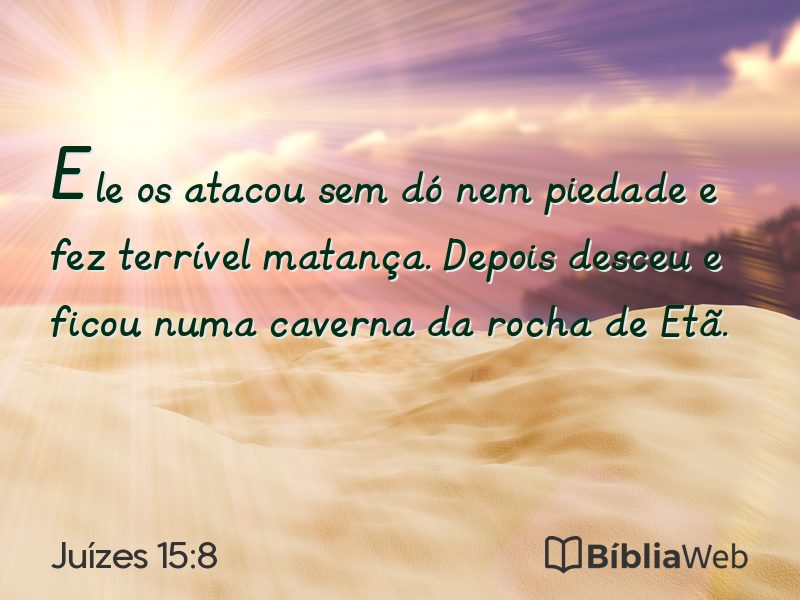 Juízes 15:8 em imagem para compartilhar