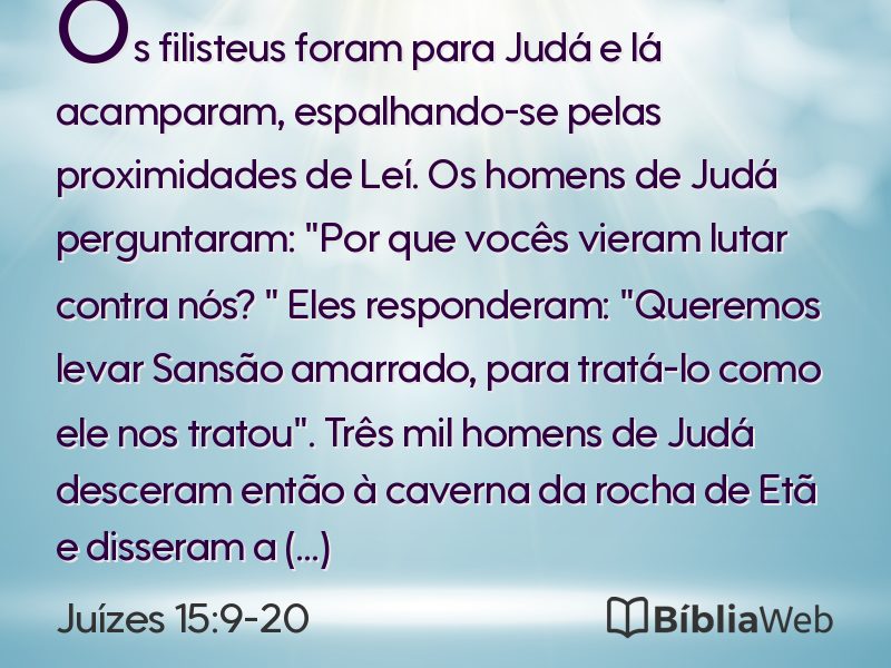 Juízes 15:9-20 em imagem para compartilhar