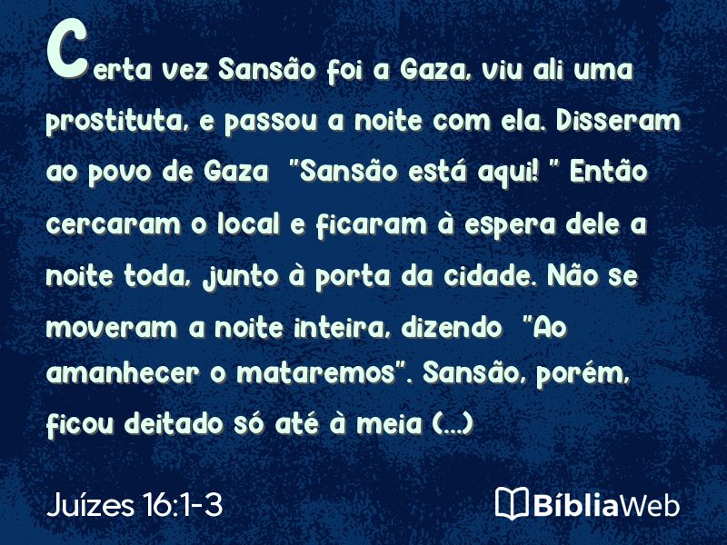 Juízes 16:1-3 em imagem para compartilhar
