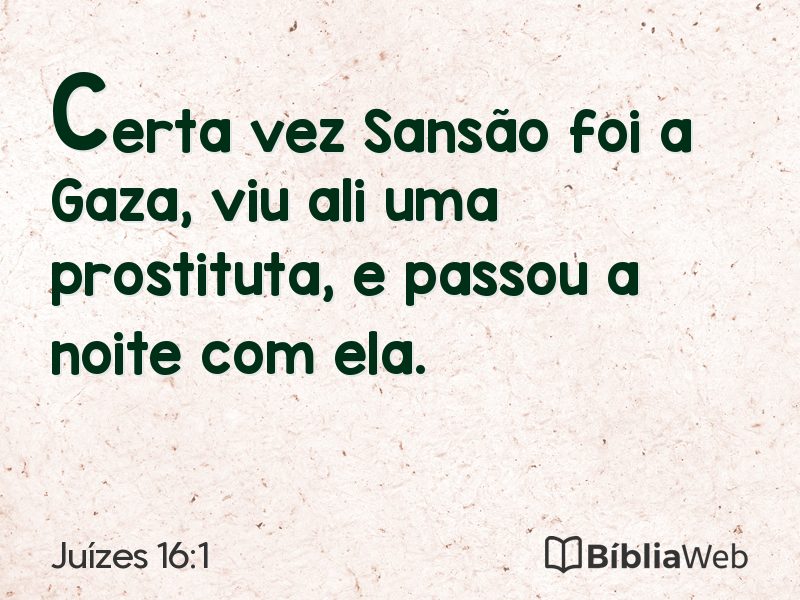 Juízes 16:1 em imagem para compartilhar