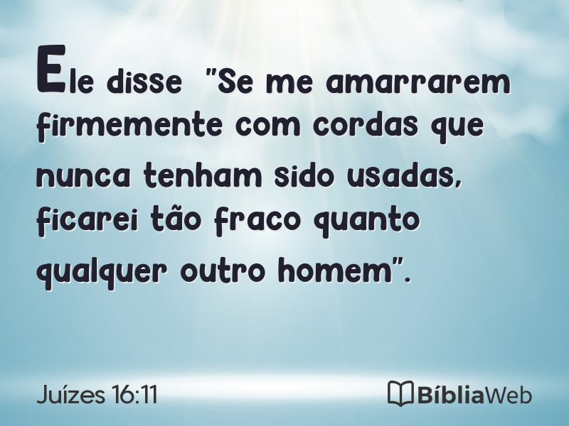 Juízes 16:11 em imagem para compartilhar
