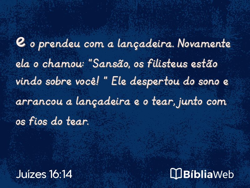 Juízes 16:14 em imagem para compartilhar