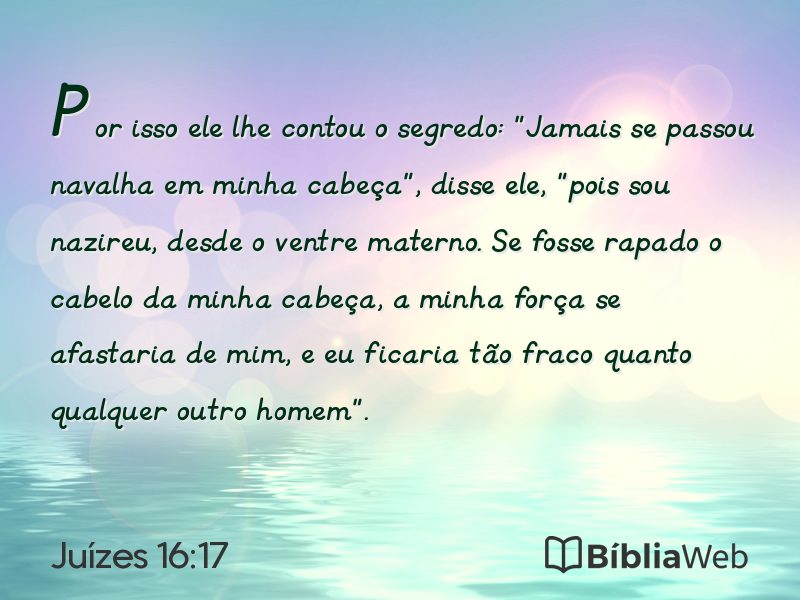 Juízes 16:17 em imagem para compartilhar