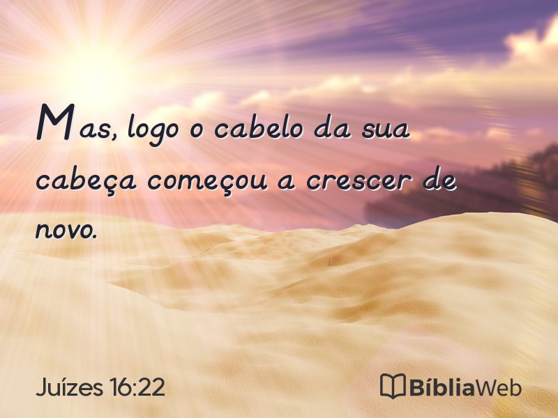 Juízes 16:22 em imagem para compartilhar