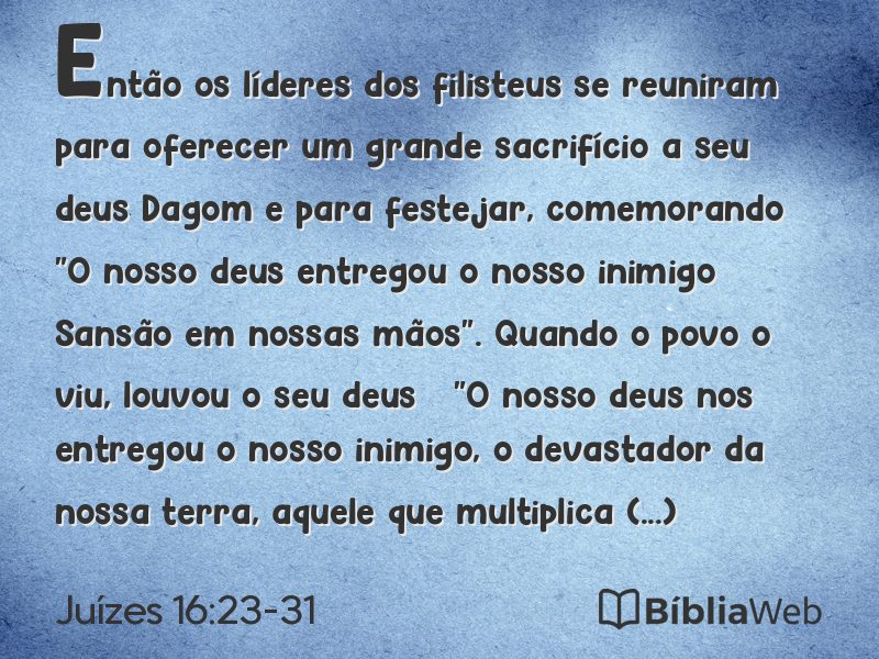 Juízes 16:23-31 em imagem para compartilhar