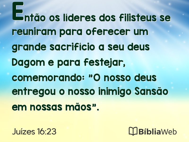 Juízes 16:23 em imagem para compartilhar