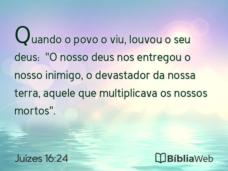 Juízes 16:24 em imagem para compartilhar