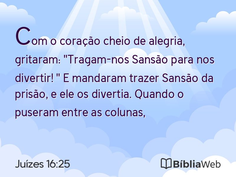 Juízes 16:25 em imagem para compartilhar