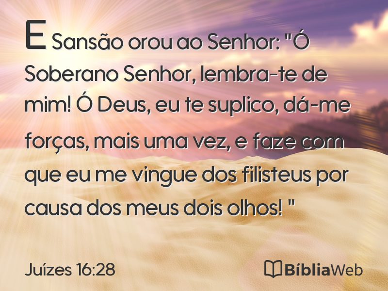 Juízes 16:28 em imagem para compartilhar