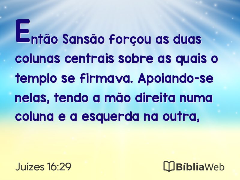 Juízes 16:29 em imagem para compartilhar