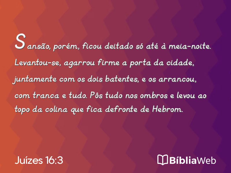 Juízes 16:3 em imagem para compartilhar