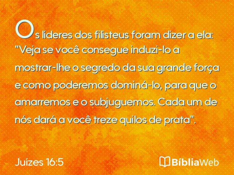 Juízes 16:5 em imagem para compartilhar