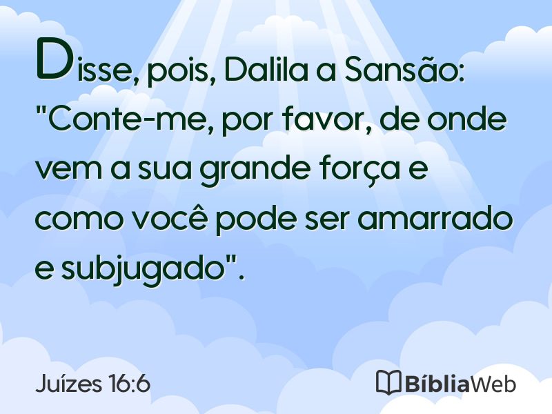 Juízes 16:6 em imagem para compartilhar