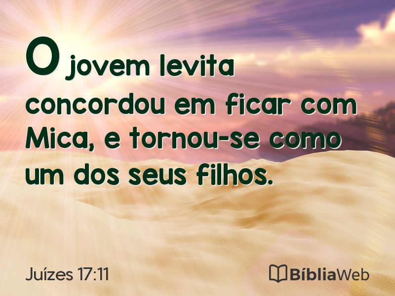 Juízes 17:11 em imagem para compartilhar