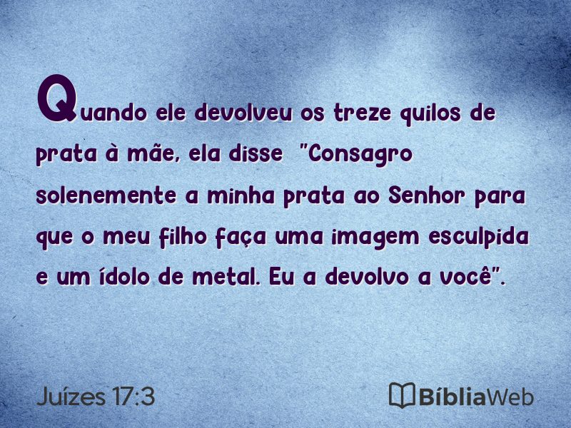Juízes 17:3 em imagem para compartilhar