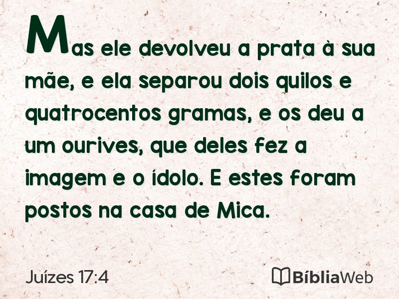 Juízes 17:4 em imagem para compartilhar
