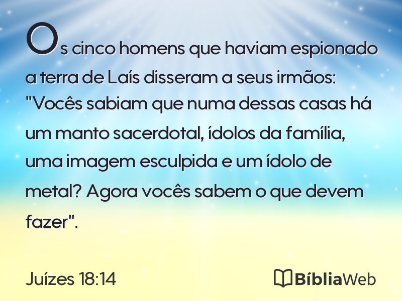 Juízes 18:14 em imagem para compartilhar