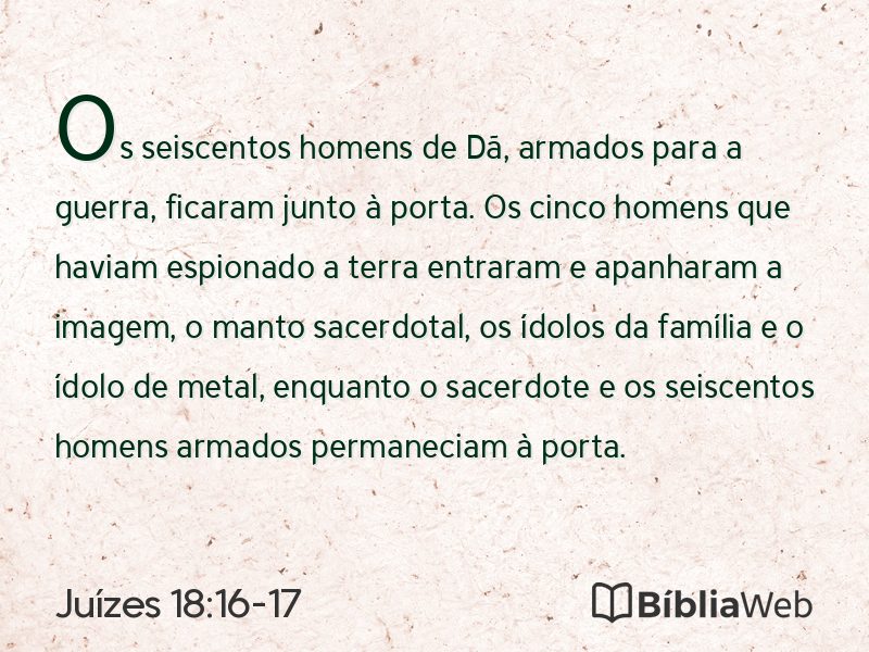 Juízes 18:16-17 em imagem para compartilhar